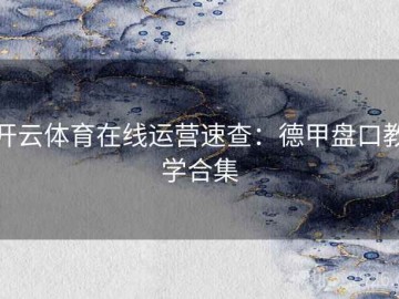 开云体育在线运营速查：德甲盘口教学合集
